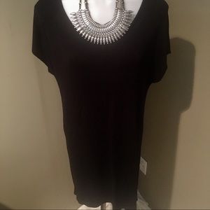 Women Blk Short Sleeve Lightweight Knit Tunic/SZ S